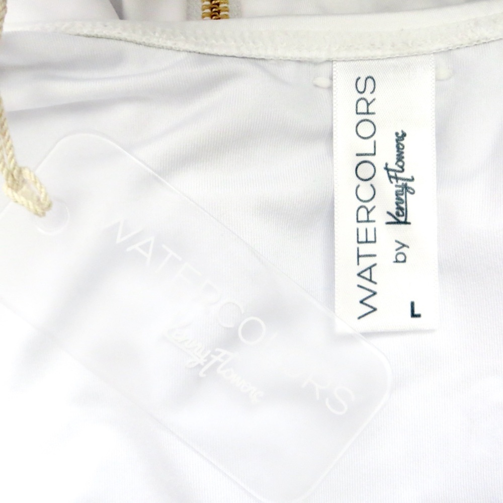 NEW! Kenny Flowers The Santorini Gold Zipper One Piece Swimsuit White SZ S, M, L - Picture 14 of 16